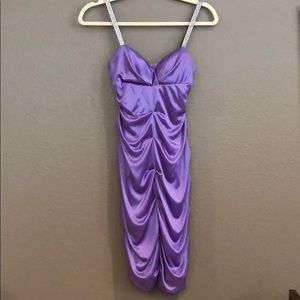 Purple satin formal dress